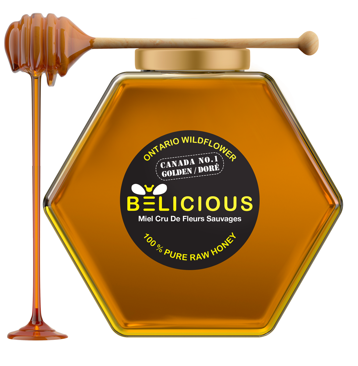 Premium Honey Jars with Dipper Belicious Products